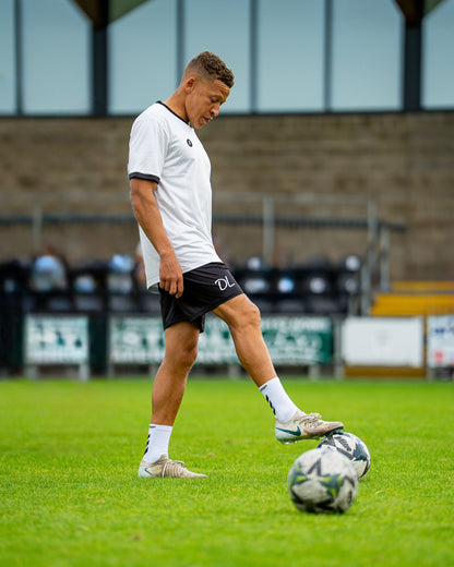 White on black Sports performance grip sock