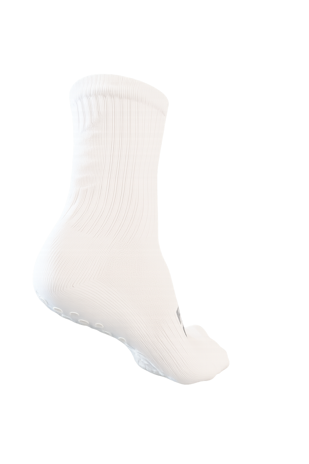 White on white Sports performance grip sock