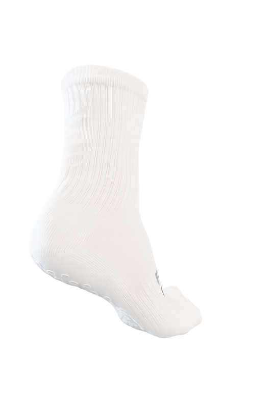 White on white Sports performance grip sock